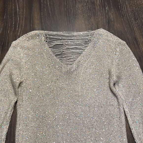 🟢 Gracia Chic Sparkling Fringe Knit Sweater Size Medium - Picture 6 of 6